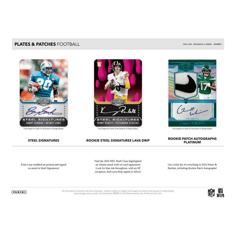 2023 Panini Plates &amp; Patches Football Hobby 12 Box Case