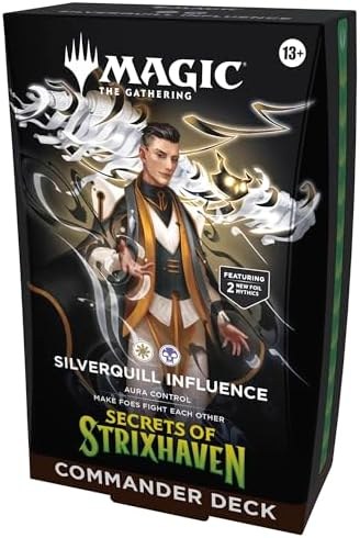 Magic: The Gathering Secrets of Strixhaven Commander Deck - Silverquill Influence (100-Card Deck, Deck Box + Accessories)
