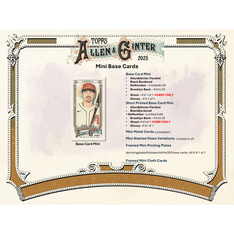 2025 Topps Allen &amp; Ginter Baseball Hobby 12 Box Case